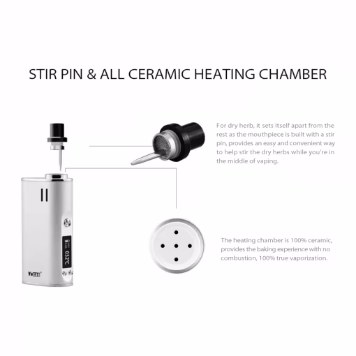 The heating chamber is designed for efficent vaping and maintenance