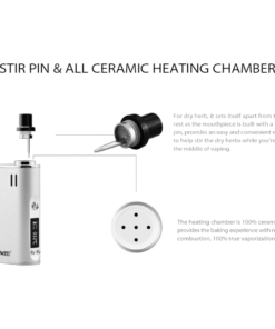 The heating chamber is designed for efficent vaping and maintenance