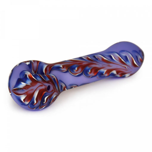 Red Eye Glass 4.5" Frosted 1/2 Paisley Hand Pipe - Image 3
