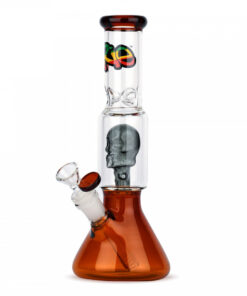 iRie 11" Tall Dual Chamber Beaker Tube W/Skull Perc