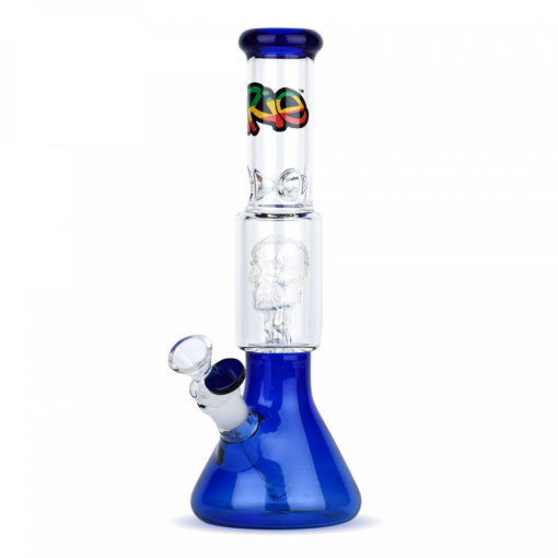 iRie 11" Tall Dual Chamber Beaker Tube W/Skull Perc - Image 2