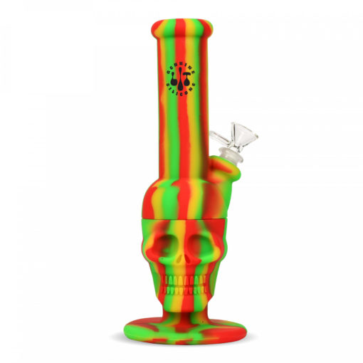 11"  Skull Water Pipe W/Glass Downstem pull-Out - Image 4