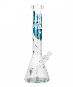 Red Eye Glass 15" Tall Wolf Beaker Tube W/Matching Fillacello Artwork