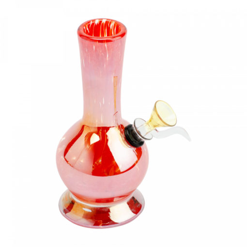 6" Tall Retro Glass Platinum Metallic Metro Tube - Image 3