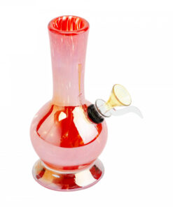6" Tall Retro Glass Platinum Metallic Metro Tube - Image 3