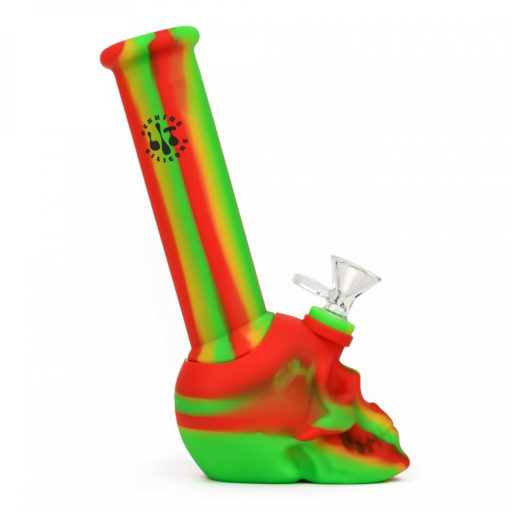 8.75"   Skull Base Water Pipe W/Glass Pull-Out - Image 2