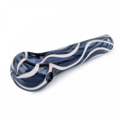 Red Eye Glass 3" Small Zebra Spoon Handpipe - Image 2