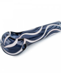 Red Eye Glass 3" Small Zebra Spoon Handpipe - Image 2