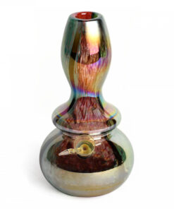 9" Tall Retro Glass Platinum Metaillic Spectrum Tube - Image 3