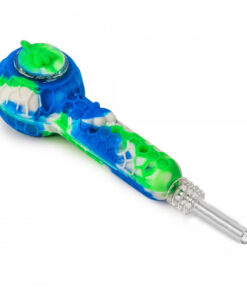 4.5" Hand PipeNectar Collector W/Glass Bowl, Quartz TipBowl Cover