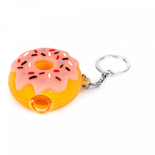 2.25" Donut Hand Pipe W/Glass Bowl Keychain - Image 3