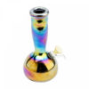 8" Tall Retro Glass Platinum Metallic Aerolite Bubble Tube