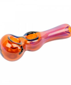 Red Eye Glass 4.5" Twice Baked Hand Pipe W/2 Bowls & Ash Catcher Mout