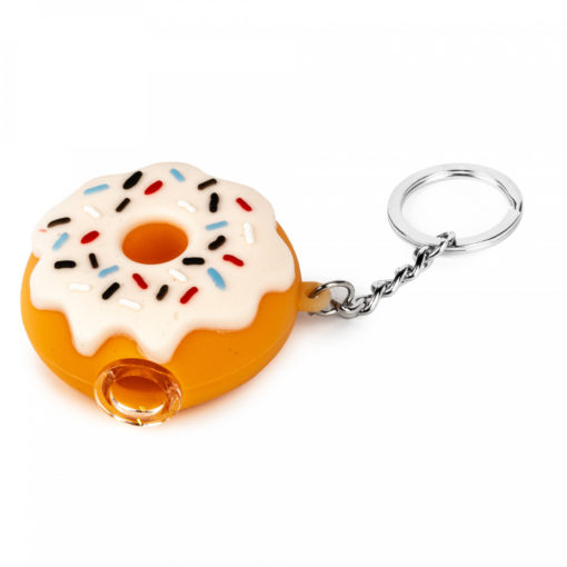 2.25" Donut Hand Pipe W/Glass Bowl Keychain - Image 4