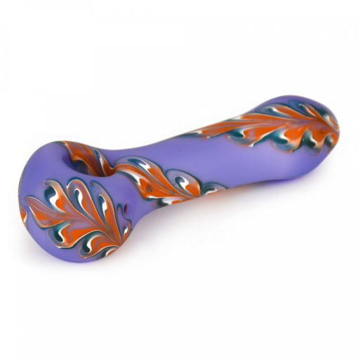 Red Eye Glass 4.5" Frosted 1/2 Paisley Hand Pipe - Image 2