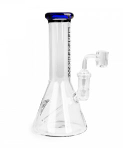 Red Eye Glass 8" Tall  Concentrate Beaker W/Quartz Banger