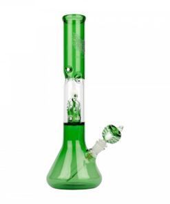 Red Eye Glass 17" Tall Octopus Perc. Beaker Tube W/Glass-On-Glass - Image 2