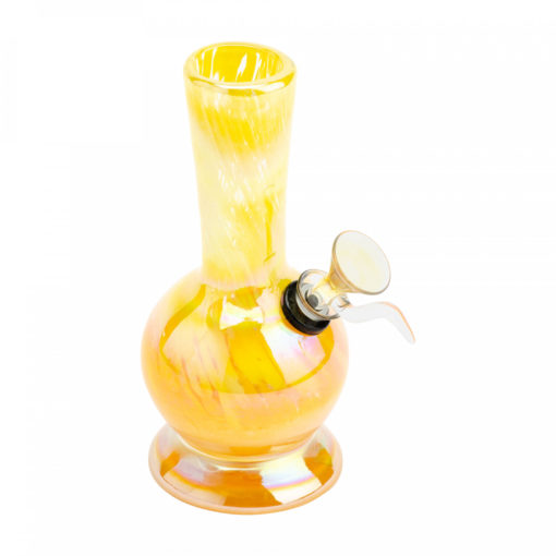 6" Tall Retro Glass Platinum Metallic Metro Tube - Image 2