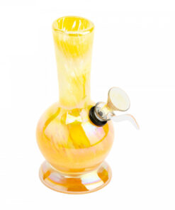 6" Tall Retro Glass Platinum Metallic Metro Tube - Image 2