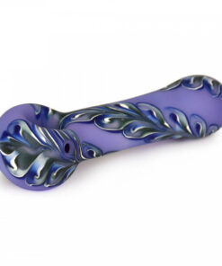 Red Eye Glass 4.5" Frosted 1/2 Paisley Hand Pipe