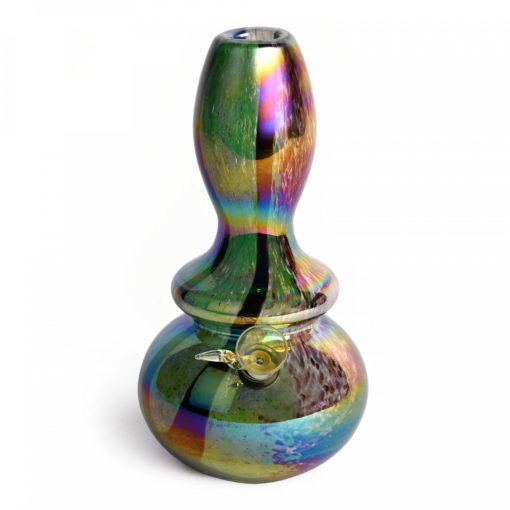 9" Tall Retro Glass Platinum Metaillic Spectrum Tube - Image 2