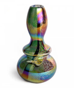 9" Tall Retro Glass Platinum Metaillic Spectrum Tube - Image 2