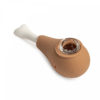 4.5" Chicken Leg Hand Pipe W/Glass Bowl