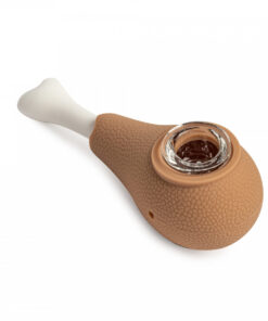 4.5" Chicken Leg Hand Pipe W/Glass Bowl