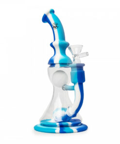 8.5"  Flower Bubbler W/Floating Glow-In-The-Dark Orb