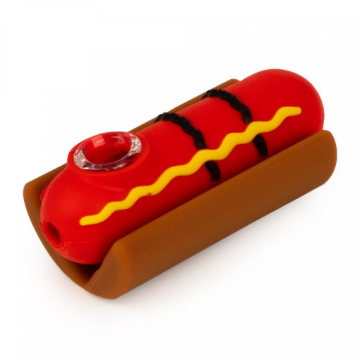 4" Hot Dog Hand Pipe W/Glass Bowl - Image 2