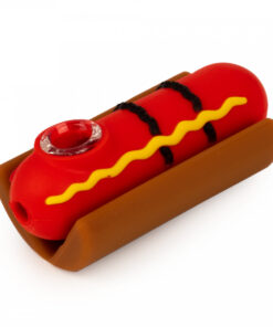 4" Hot Dog Hand Pipe W/Glass Bowl - Image 2