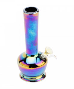 8" Tall Retro Glass Platinum Metallic Jazz Tube - Image 3