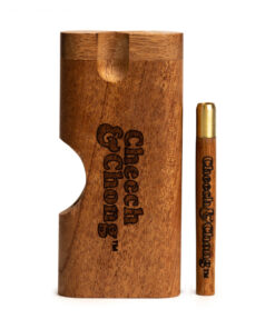 Large Cheech & Chong Logo Dugout with matching wood/brass bat - Locking Twist