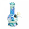 6" Tall Retro Glass Platinum Metallic Metro Tube