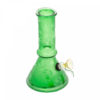 8" Tall Retro Glass Etched Multi Leaf Beaker Tube w/Ice Pinch
