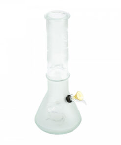 12" Tall Retro Glass Etched Dragon Beaker Tube W/Ice Pinch