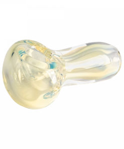 Red Eye Glass 2.25" Small Silver Nugget Handpipe