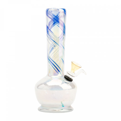 8" Tall Retro Glass Platinum Metallic Jazz Tube - Image 2