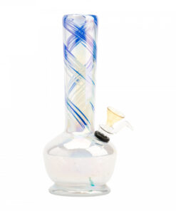 8" Tall Retro Glass Platinum Metallic Jazz Tube - Image 2