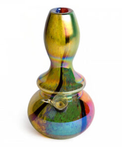9" Tall Retro Glass Platinum Metaillic Spectrum Tube