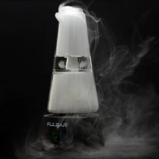 Pulsar Sipper full of thick vapor, against a black background.