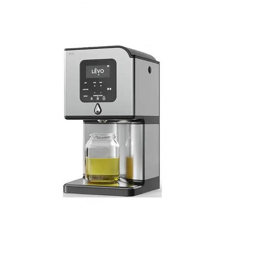The LEVO Lux Oil Infuser with a jar containing the infused oil