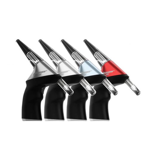 Yocan Black Phaser ARC Main image featuring the 4 available colors; From Left-to-Right (Black, Silver, Blue, Red)