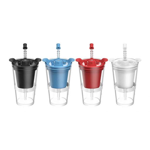 Yocan Black SIP Main Image showing different colors available except the Frosted Clear version; Left-to-Right (Black, Blue, Red, White)