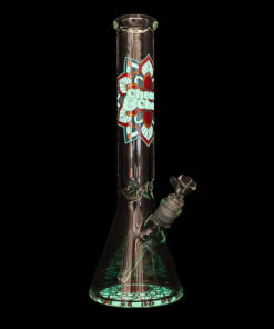 Mandala Glow in the dark pipe 15inch - Dark full view