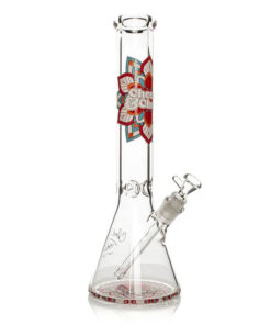 Mandala Glow in the dark pipe 15inch - white fll view