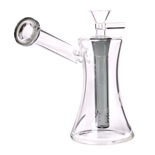 Human Grade 6" Hourglass Sidecar Bubbler-Clear with Smoke
