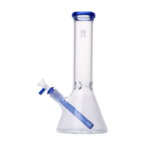 Human Grade 12" Beaker Water Pipe-Clear will Blue