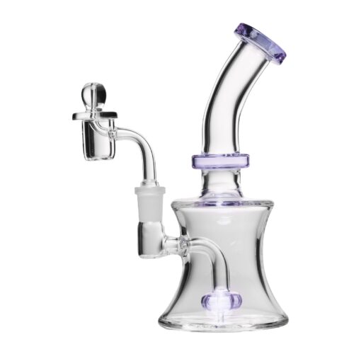 Human Grade 8" Oil Can Rig Clear with Lavender Accents
