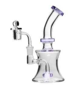 Human Grade 8" Oil Can Rig Clear with Lavender Accents